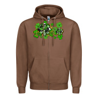 Chestnut cowhide and leopard shamrocks Zipper Hoodie - AdoDesignShop