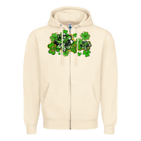 Sandshell cowhide and leopard shamrocks Zipper Hoodie - AdoDesignShop