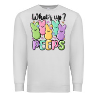Dove Grey what's up peeps Premium Sweatshirt - MaliasSmallBusiness