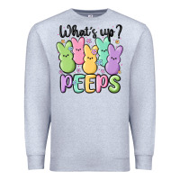 Heather Grey what's up peeps Premium Sweatshirt - MaliasSmallBusiness