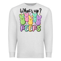Oatmeal Heather what's up peeps Premium Sweatshirt - MaliasSmallBusiness