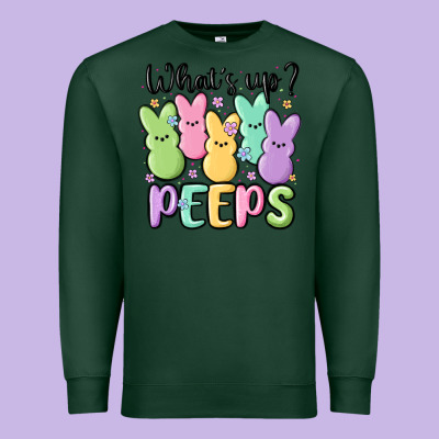 What's Up Peeps Premium Sweatshirt Designed By Maliassmallbusiness