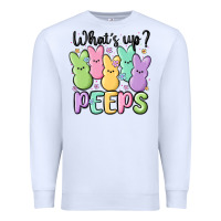 White what's up peeps Premium Sweatshirt - MaliasSmallBusiness