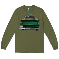 Army Green western green truck back view Long Sleeve Tee - FaDigitalArtStudio