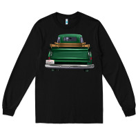 Black western green truck back view Long Sleeve Tee - FaDigitalArtStudio