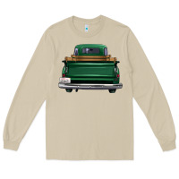 Mushroom western green truck back view Long Sleeve Tee - FaDigitalArtStudio