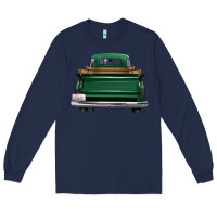 Navy western green truck back view Long Sleeve Tee - FaDigitalArtStudio