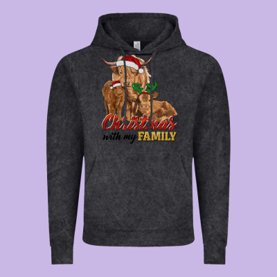 Cow And Calves Christmas With My Family Vintage Hoodie Designed By Ranaportraitstore