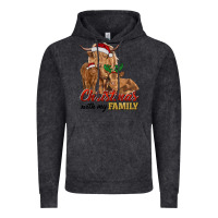 Vintage Black Cow and Calves Christmas with My Family Vintage Hoodie - RanaPortraitStore