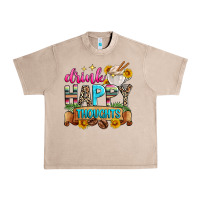 French Oak drink happy thoughts Urban Heavy Tee - Zillion Design Studio