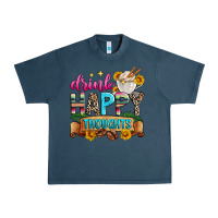 Midnight Navy drink happy thoughts Urban Heavy Tee - Zillion Design Studio