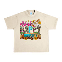 Sandshell drink happy thoughts Urban Heavy Tee - Zillion Design Studio