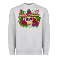 Heather Grey mexican skull Heavyweight Sweatshirt - Zillion Design Studio