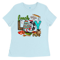Baby Blue lunch lady crew Ladies Tee - AdoDesignShop