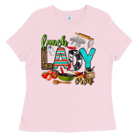 Bubblegum Pink lunch lady crew Ladies Tee - AdoDesignShop