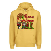 Antique Gold Merry Christmas Y'all Cowboy Premium Hoodie - MaliasSmallBusiness