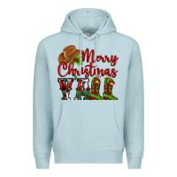 Blue Mist Merry Christmas Y'all Cowboy Premium Hoodie - MaliasSmallBusiness