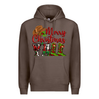 Coffee Merry Christmas Y'all Cowboy Premium Hoodie - MaliasSmallBusiness