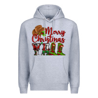 Heather Grey Merry Christmas Y'all Cowboy Premium Hoodie - MaliasSmallBusiness