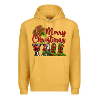 Mustard Merry Christmas Y'all Cowboy Premium Hoodie - MaliasSmallBusiness