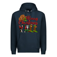 Navy Merry Christmas Y'all Cowboy Premium Hoodie - MaliasSmallBusiness