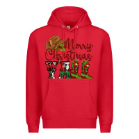 Red Merry Christmas Y'all Cowboy Premium Hoodie - MaliasSmallBusiness