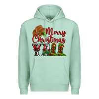 Seafoam Merry Christmas Y'all Cowboy Premium Hoodie - MaliasSmallBusiness