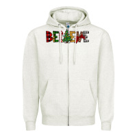 Oatmeal Heather believe Zipper Hoodie - JahusDesignShop