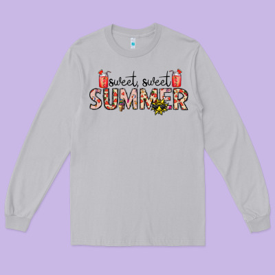 Sweet Sweet Summer Long Sleeve Tee Designed By Cowhidedigitalart