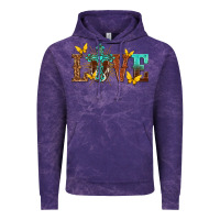 Cloud Purple love with cross Vintage Hoodie - texasbilliewilder