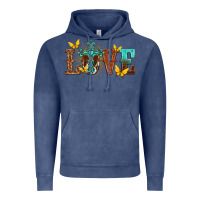 Vintage Denim love with cross Vintage Hoodie - texasbilliewilder