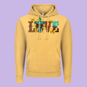 Love With Cross Vintage Hoodie Designed By Texasbilliewilder