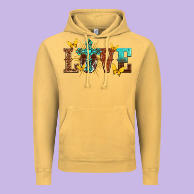 Love With Cross Vintage Hoodie Designed By Texasbilliewilder