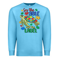 Ocean Blue see the able not the label Premium Sweatshirt - MaliasSmallBusiness
