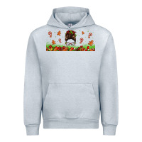 Heather Grey christmas mama messy bun Urban Hoodie - Jasminsmagicworld