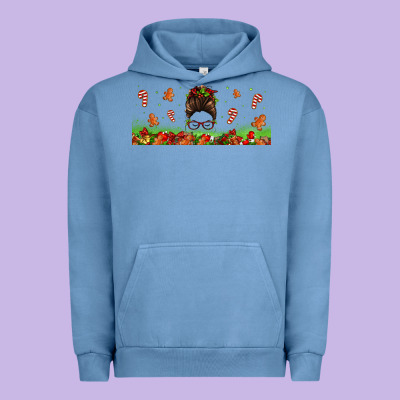 Christmas Mama Messy Bun Urban Hoodie Designed By Jasminsmagicworld