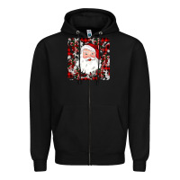 Black santa christmas coaster Zipper Hoodie - JahusDesignShop