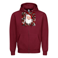 Burgundy santa christmas coaster Zipper Hoodie - JahusDesignShop