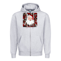 Heather Grey santa christmas coaster Zipper Hoodie - JahusDesignShop