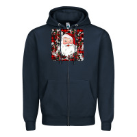 Navy santa christmas coaster Zipper Hoodie - JahusDesignShop