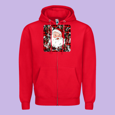 Santa Christmas Coaster Zipper Hoodie Designed By Jahusdesignshop