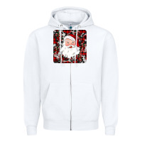 White santa christmas coaster Zipper Hoodie - JahusDesignShop