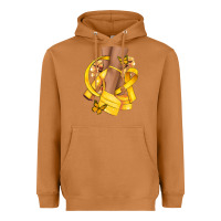 Meerkat Childhood Cancer diva yellow ribbon Heavyweight Hoodie - NancyCooperArtShop