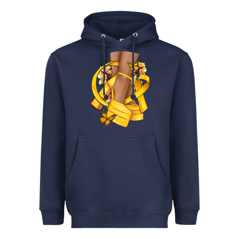 Childhood Cancer Diva Yellow Ribbon Heavyweight Hoodie by NancyCooperArtShop | Teevron
