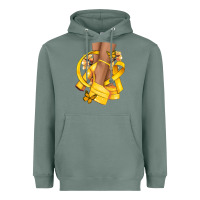 Sage Childhood Cancer diva yellow ribbon Heavyweight Hoodie - NancyCooperArtShop