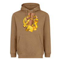 Toasted Coconut Childhood Cancer diva yellow ribbon Heavyweight Hoodie - NancyCooperArtShop