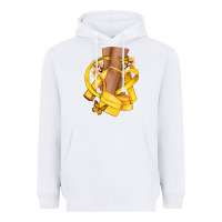 White Childhood Cancer diva yellow ribbon Heavyweight Hoodie - NancyCooperArtShop