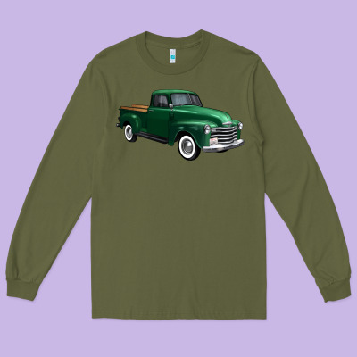 Western Green Truck Right 34 View 1 Long Sleeve Tee Designed By Fadigitalartstudio