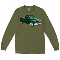 Army Green western green truck right 34 view 1 Long Sleeve Tee - FaDigitalArtStudio