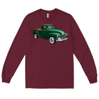 Burgundy western green truck right 34 view 1 Long Sleeve Tee - FaDigitalArtStudio